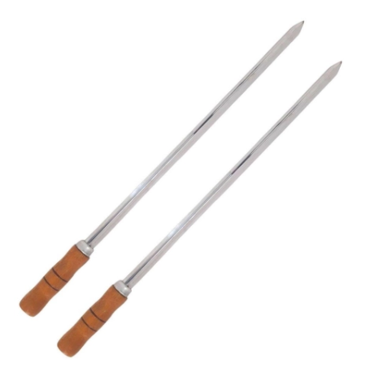 Espeto Inox 50cm Cabo Mad.