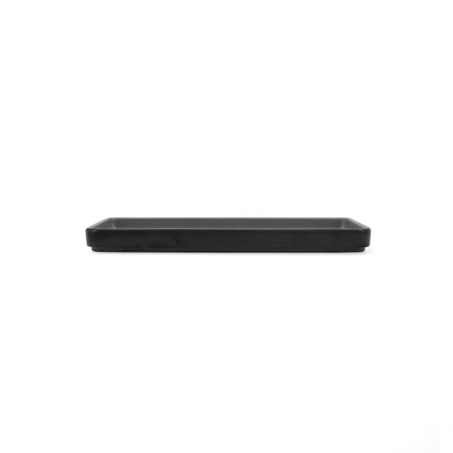 Travessa Retangular Melamina 24x11.5cm Cinza/Preto Gio