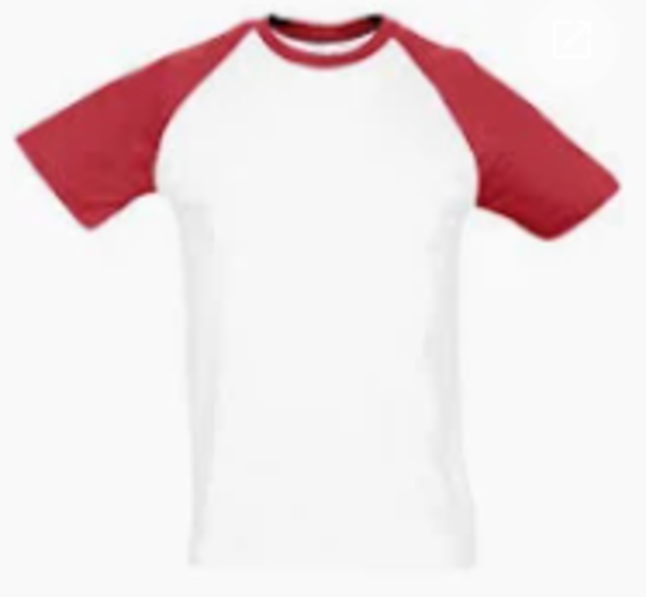 T-Shirt Branca c/Mangas Vermelho