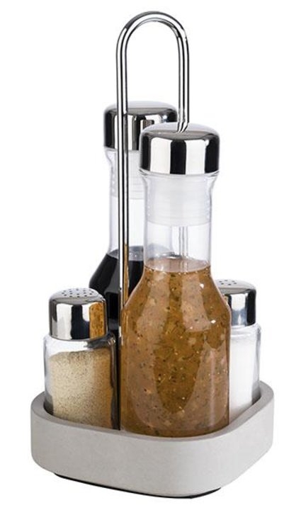 Galheteiro 4 Pecas Base Porcelana