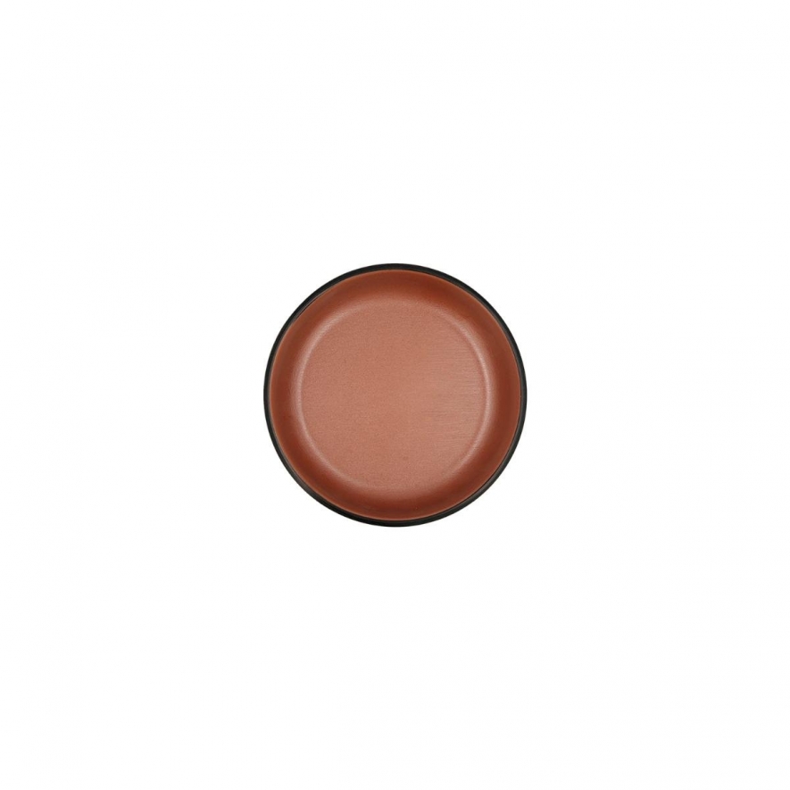 Taca Redonda 12.5cm Melamina Terracota/Negro